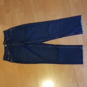Topshop Dark Blue Straight Leg Jeans